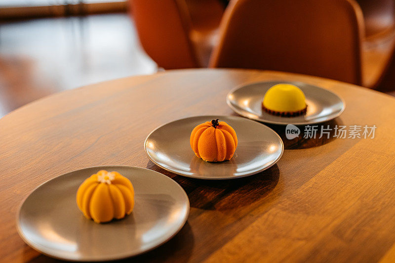 Mini Cakes On The Table In A Café